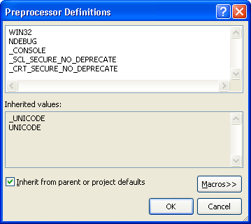 Preprocessor defs