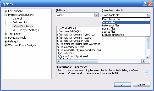 directories dialog